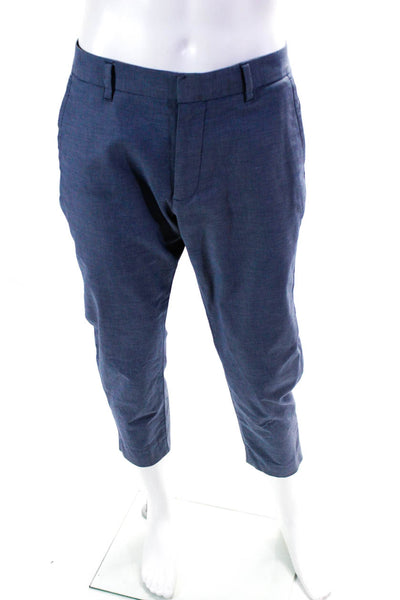 Bonobos Mens Zipper Fly Pleated Slim Cut Trouser Pants Blue Cotton Size 32x28
