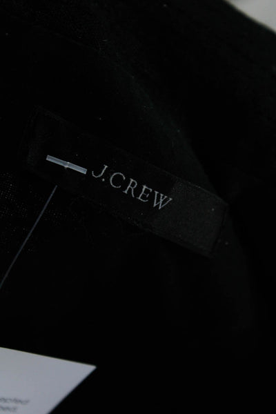 J Crew Womens Back Zip Spaghetti Strap Square Neck Linen Jumpsuit Black Small