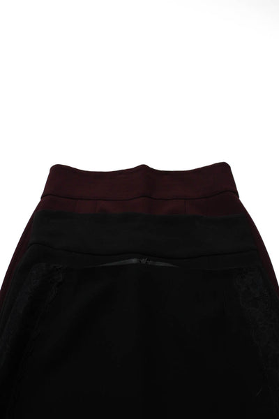 Zara Women's Zip Closure Unlined Slit Hem Pencil Midi Skirt Black Size L Lot 3