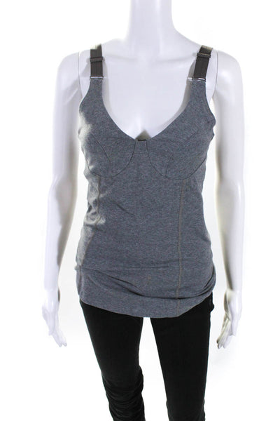 Clary Sage Organics Womens V Neck Tank Top Blouse Heather Gray Size Small