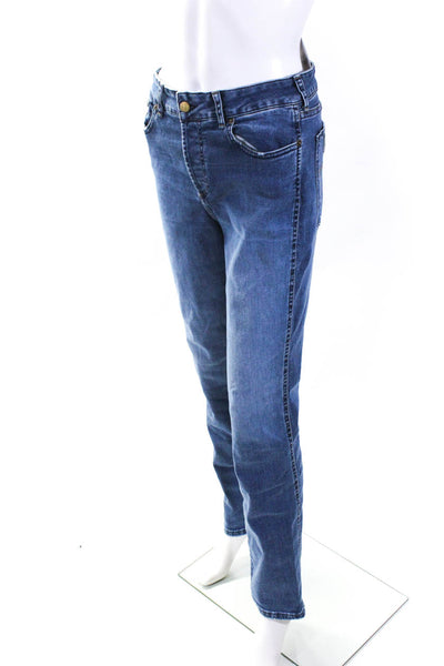 Lois Womens Mid Rise Straight Leg Button Fly Jeans Pants Blue Size 6