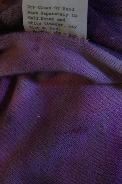 Galadriel Mattei Womens Tie Dye Full Zip Hooded Sweater Jacket Pink Blue Large
