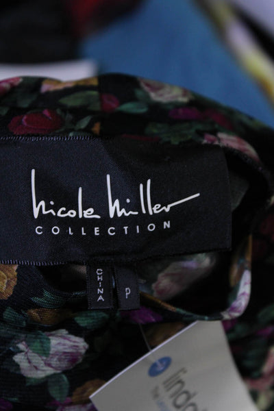 Nicole Miller Collection Women's Long Sleeve Mock Neck Top Multicolor Size P