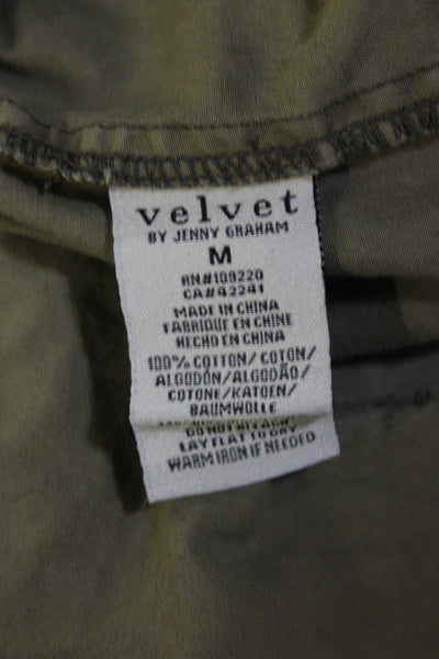 Velvet Womens Drawstring Mid Rise Straight Leg Pants Olive Green Size Medium