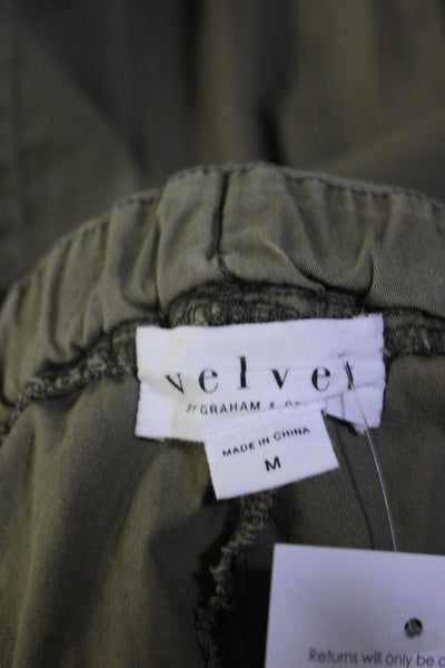 Velvet Womens Drawstring Mid Rise Straight Leg Pants Olive Green Size Medium