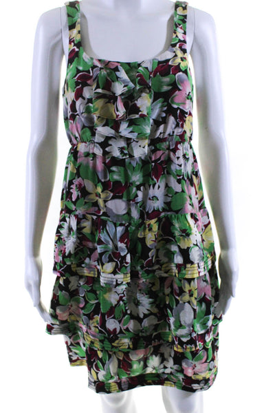 Moulinette Soeurs Womens Floral Print Ruffled Tiered Dress Multicolor Size 2