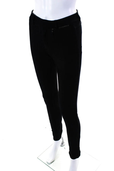 Nanette Lepore Womens Black Textured Mid-Rise Skinny Leg Trouser Pants Size 0