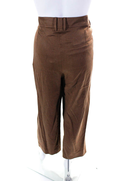 R Label The Reset Women's Pleated Front Straight Leg Pant Brown Size XL