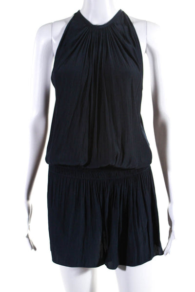 Ramy Brook Women's Sleeveless Round Neck Blouson Mini Dress Dark Blue Size S