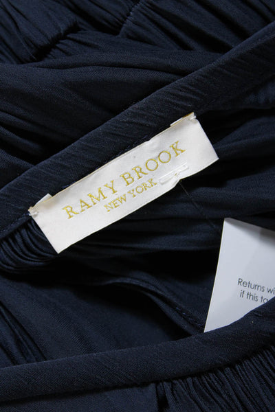 Ramy Brook Women's Sleeveless Round Neck Blouson Mini Dress Dark Blue Size S