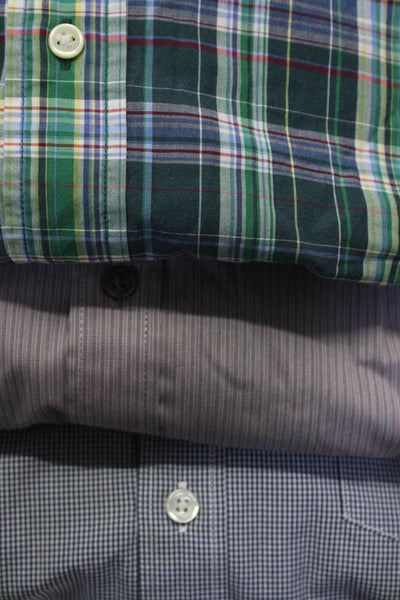 Ralph Lauren Men's Long Sleeves Collared Button Down Shirt Plaid Size M Lot 3