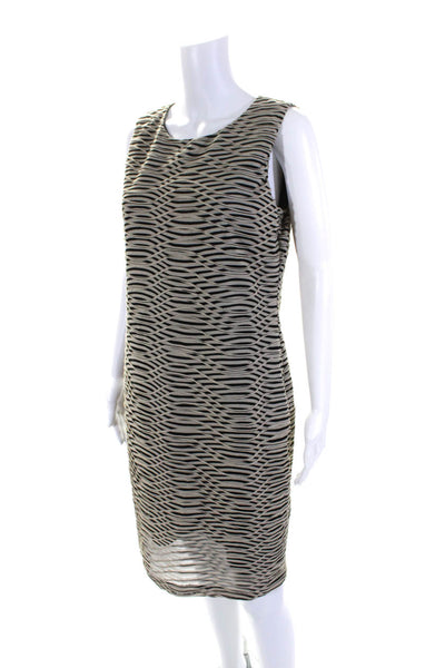 Calvin Klein Women's Round Neck Sleeveless Lined Mini Dress Beige Size 12