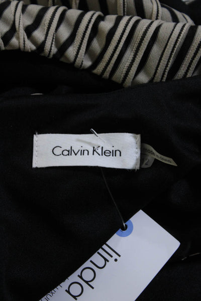 Calvin Klein Women's Round Neck Sleeveless Lined Mini Dress Beige Size 12