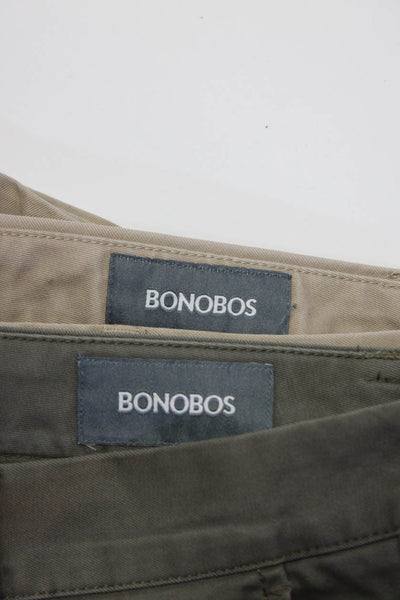 Bonobos Mens Khaki Pants Beige Green Cotton Size 32X32 Lot 2
