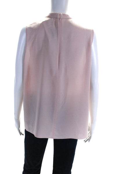 Andrew Gn Womens 100% Silk Tied High Neck Sleeveless Blouse Light Pink Size 46