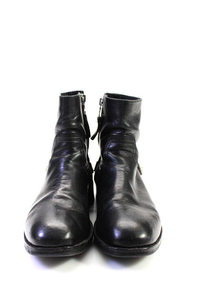 Rag & Bone Womens Leather Zip Up Ankle Boots Black Size 39 9