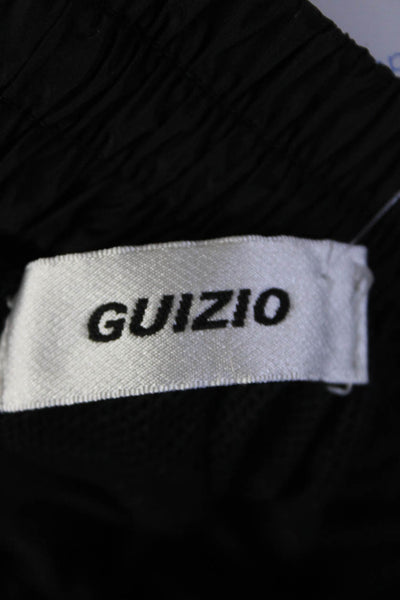 Guizio Womens Nylon Woven High Rise Ankle Joggers Pants Black Size S