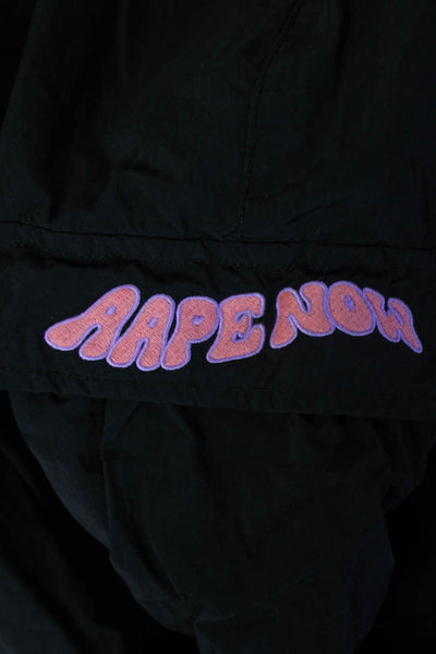 Aape Womens Nylon High Rise Elastic Waist Joggers Pants Black Size XS