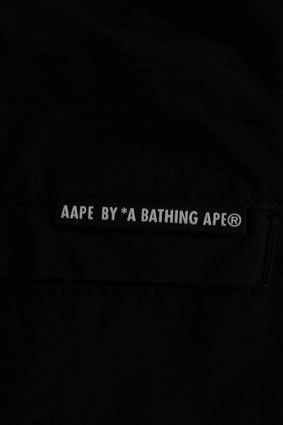 Aape Womens Nylon High Rise Elastic Waist Joggers Pants Black Size XS