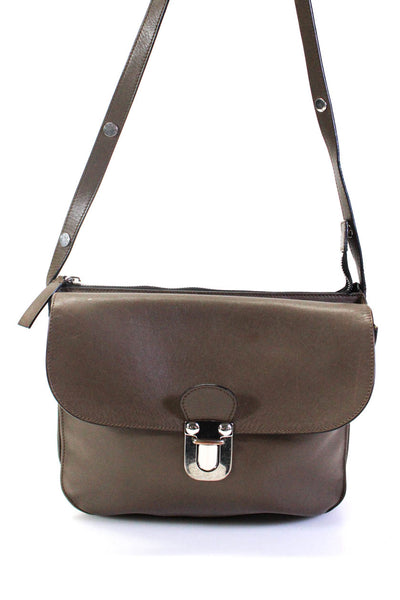 Marni Womens Single Strap Pushlock Flap Medium Shoulder Handbag Brown Leather