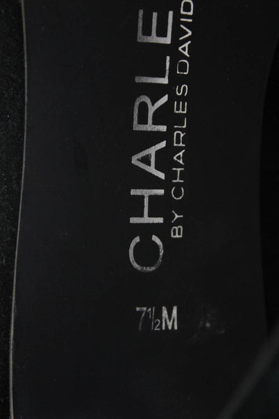 Charles by Charles David Womens Suede Pom-Pom High Heel Pumps Black Size 7.5US