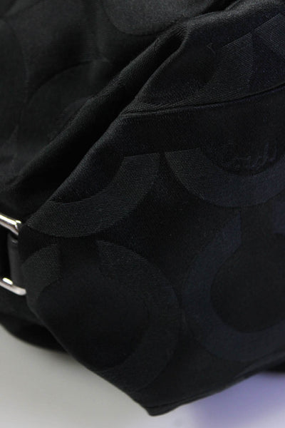Coach Womens Black Canvas Printed Top Handle Shoulder Bag
