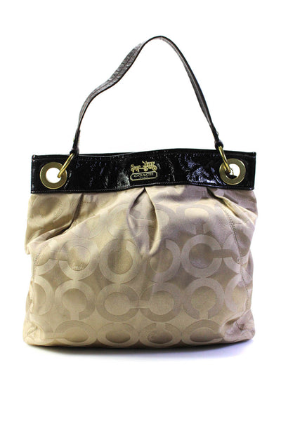 Coach Womens Brown Printed Canvas Top Handle Shoulder Bag Handbag