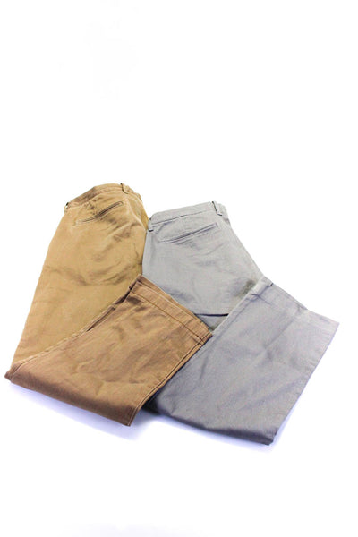 J Crew Mens Slim Leg Khaki Chino Pants Beige Gray Size 32x30 Lot 2