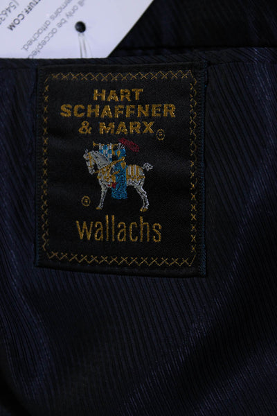 Hart Schaffner Marx Mens Pinstriped Two Button Blazer Gray Wool Size 42