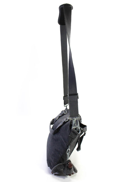 Kipling Womens Textured Gray Front Zip Top Handle Satchel Bag Handbag