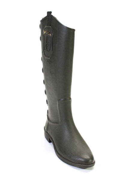 Sam Edelman Womens Solid Green Rubber Rain Knee High Boots Shoes Size 6