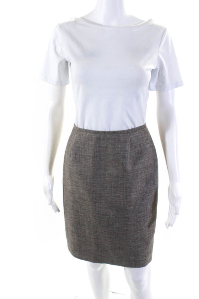 Lafayette 148 New York Womens Lined Back Slit Pencil Skirt Brown Size 2