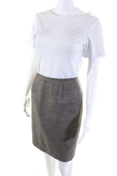 Lafayette 148 New York Womens Lined Back Slit Pencil Skirt Brown Size 2