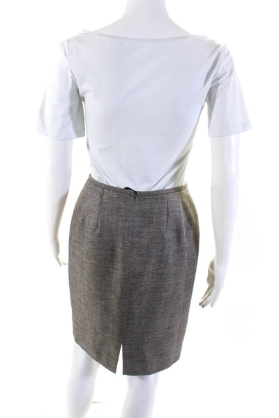 Lafayette 148 New York Womens Lined Back Slit Pencil Skirt Brown Size 2