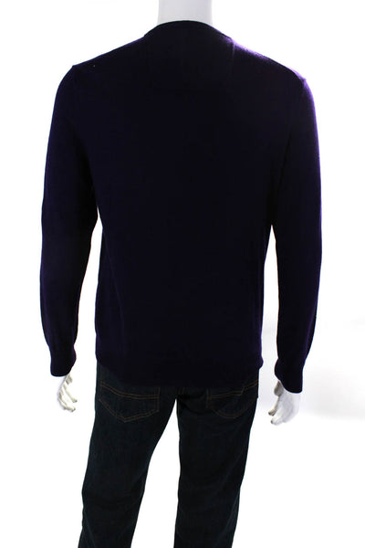 Calvin Klein Men's V-Neck Long Sleeves Pullover Sweater Purple Size S