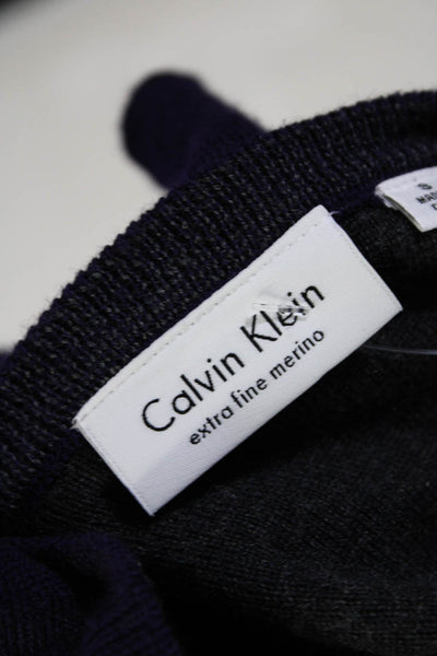 Calvin Klein Men's V-Neck Long Sleeves Pullover Sweater Purple Size S