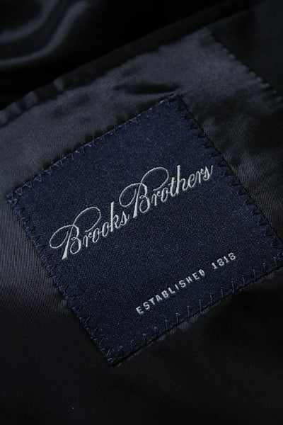 Brooks Brothers Men's Collared Long Sleeves Lined Jacket Navy Blue Size 44