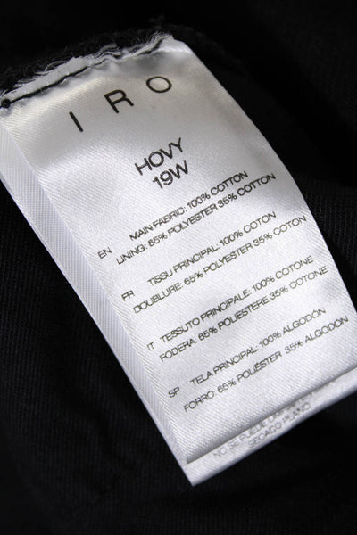 IRO Womens Cotton Paper Bag Tie Waist A line Denim Mini Skirt Black Size 34