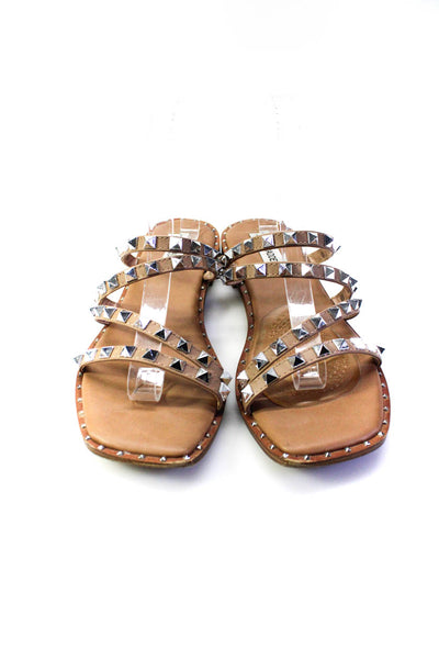 Steve Madden Womens Spike Studded Strappy Sandals Pink Brown Size 9 9.5 Lot 2