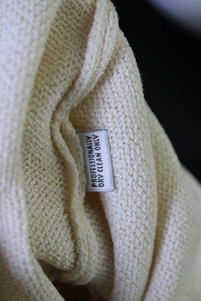 St. John Basics Womens Side Slit Santana Knit Sweatshirt White Size Medium