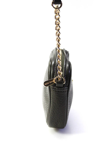 Michael Kors Womens Leather Pebbled Top Zip Square Crossbody Handbag Black Small