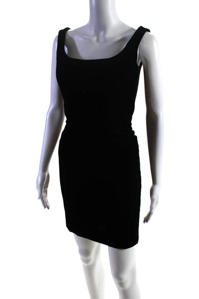 Escada Couture Women's Scoop Neck Sleeveless Bodycon A-Line Dress Black Size 32
