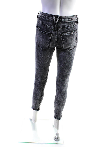 Veronica Beard Womens Cotton Denim Mid-Rise Acid-Wash Skinny Jeans Gray Size 29