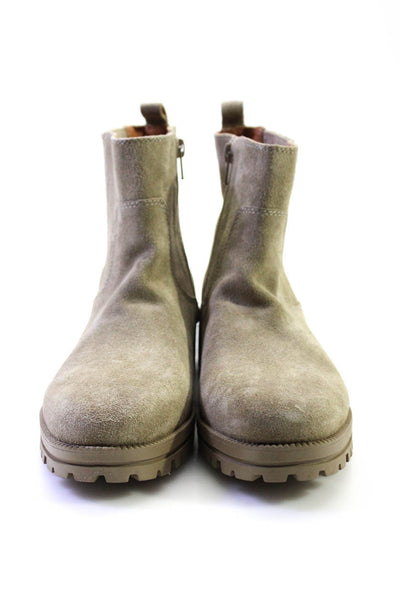 Lucky Brand Womens Suede Stretch Inset Ankle Boots Gray Size 8 Medium