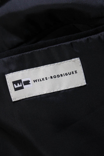 Wilke Rodriguez Mens Black Wool Two Button Long Sleeve Tuxedo Blazer Size 42R