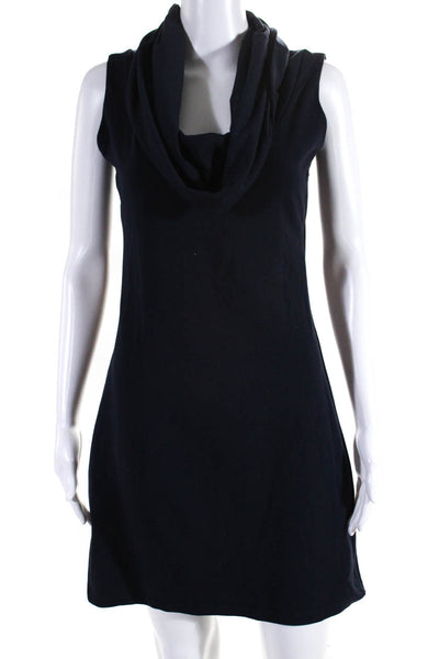 Susana Monaco Womens Sleeveless Stretch Cowl Neck Sheath Dress Navy Size Medium