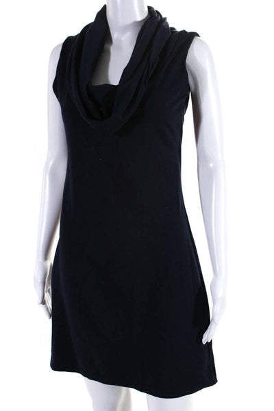 Susana Monaco Womens Sleeveless Stretch Cowl Neck Sheath Dress Navy Size Medium