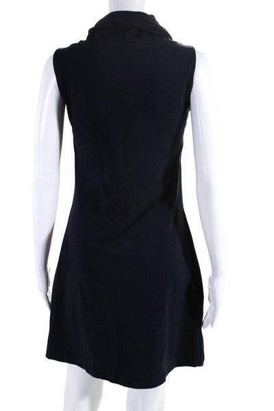 Susana Monaco Womens Sleeveless Stretch Cowl Neck Sheath Dress Navy Size Medium