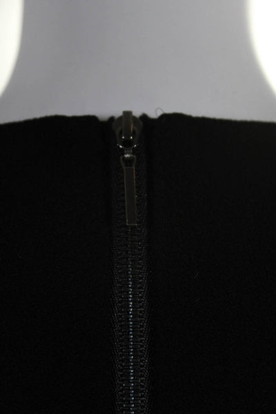 Vince Womens Long Sleeve Stretch Crepe Midi Sheath Dress Black Size Small