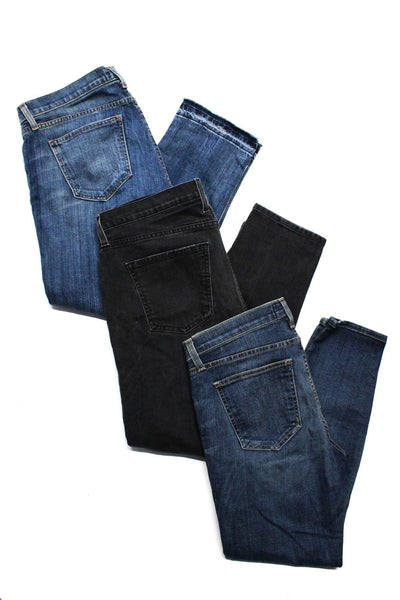 Current/Elliott Womens Cotton Distressed Cropped Jeans Blue Black Size 31 Lot 3